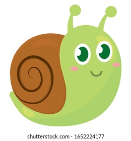 Isolated cute snail cartoon. Cute insect - Vector illustration