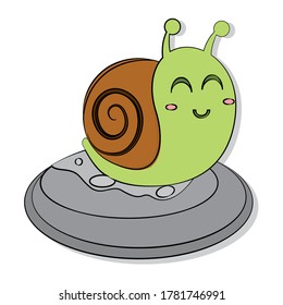 Isolated cute snail cartoon. Cute insect - Vector illustration