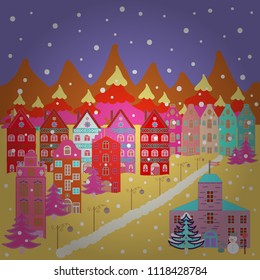 Isolated cute snowflakes on colorful background. Nice snowflake icon. Raster illustration. Simple illustration of nice snowflake icon for web.