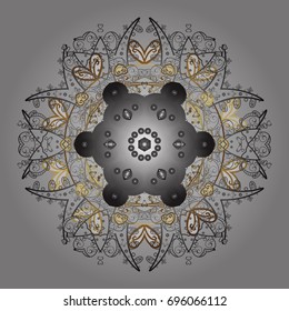 Isolated cute snowflakes on colorful background. Vector illustration. Background with snowflakes.