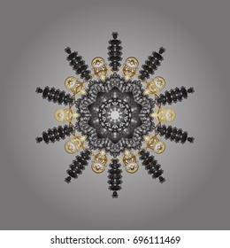 Isolated cute snowflakes on colorful background. Vector illustration. Background with snowflakes.