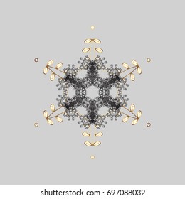 Isolated cute snowflakes on colorful background. Simple illustration of nice snowflake icon for web. Nice snowflake icon. Vector illustration.