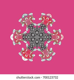 Isolated cute snowflakes on colorful background. Vector illustration. Simple illustration of nice snowflake icon for web. Nice snowflake icon.