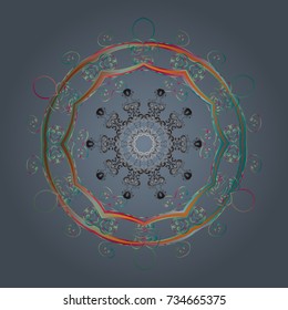 Isolated cute snowflakes on colorful background. Vector illustration. Snowflake vector pattern. Neutral, gray and green snowflakes on a neutral, gray and green colors.