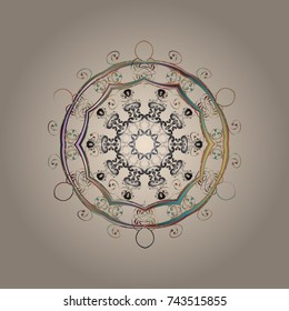 Isolated cute snowflakes on colorful background. Simple illustration of nice snowflake icon for web. Nice snowflake icon. Vector illustration.