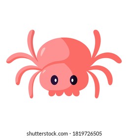 Isolated cute spider kawaii. Halloween icon - Vector