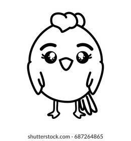 isolated cute standing chicken