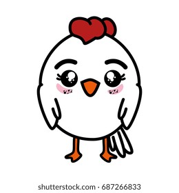 isolated cute standing chicken