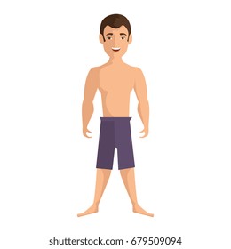 isolated cute standing man