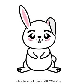 isolated cute standing rabbit
