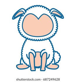 isolated cute standing sheep
