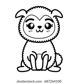 isolated cute standing sheep