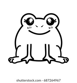 isolated cute standing toad