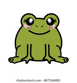 isolated cute standing toad