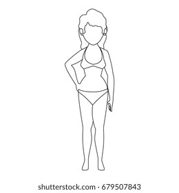 Isolated Cute Standing Women Stock Vector (Royalty Free) 679507843