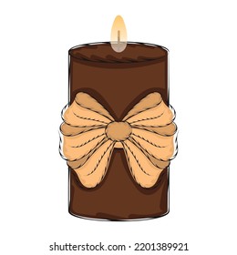 Isolated cute sticker of a colored candle icon Vector
