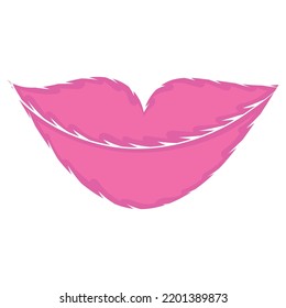 Einziger, süßer Aufkleber mit Lippensymbol Vektor