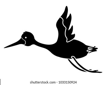 Isolated cute stork icon