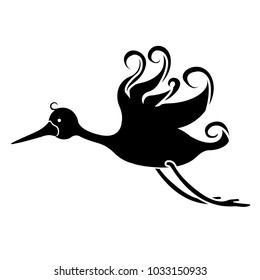 Isolated cute stork icon