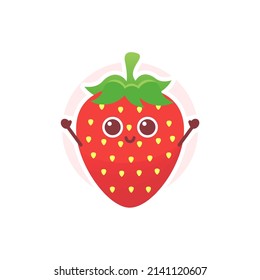 Isolated cute strawberries simple vector logo design
