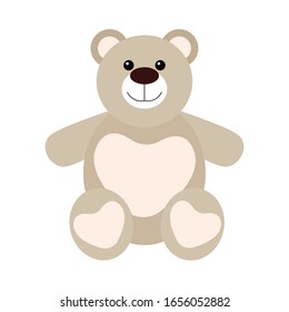 Isolated cute teddy bear. Valentines day - Vector illustration