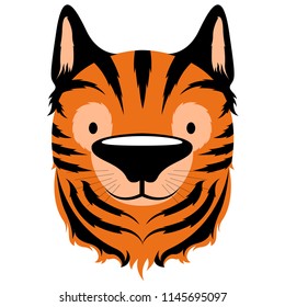 Isolated cute tiger avatar
