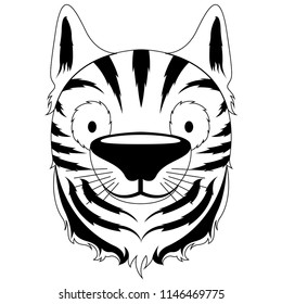 Isolated cute tiger avatar