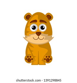 Isolated cute tiger on white background - Vector