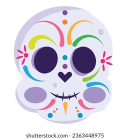 Isolated cute traditional mexican skull Vector