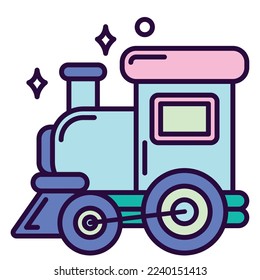 Isolierte süße Zugspielzeugsymbol Vektorgrafik