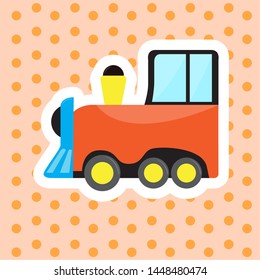 Isolated cute train toy over a textured background - Vector