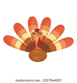 Isolated cute turkey bird character Vector