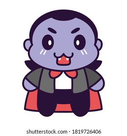 Isolated cute vampire kawaii. Halloween icon - Vector