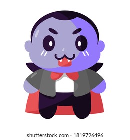 Kawaii, un vampiro lindo y aislado. Icono de Halloween - Vector