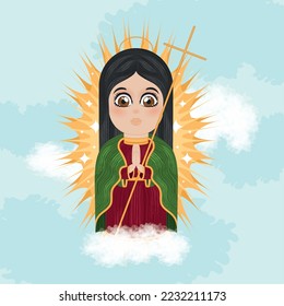 Isolated cute virgin mary character Vector illustration