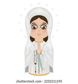 Isolated cute virgin mary character Vector illustration