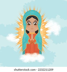 Isolated cute virgin mary character Vector illustration