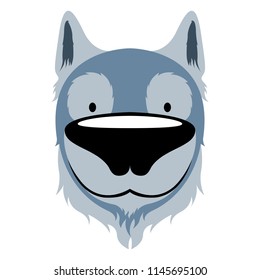 Isolated cute wolf avatar