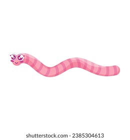 Isolated cute worm insect character Vector