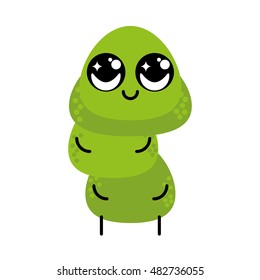 Isolated cute worm on a white background, Vector illustration