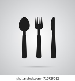 Isolated Cutlery Icon Symbol On Clean Background. Vector Silverware Element In Trendy Style.
