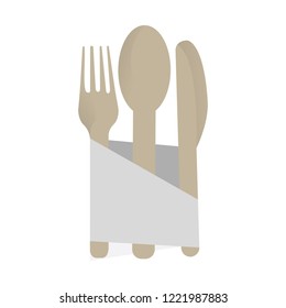 Isolated cutlery set on a napkin. Vector illustration design