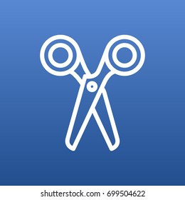 Isolated Cutter Outline Symbol On Clean Background. Vector Scissors Element In Trendy Style.