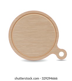 Isolated Cutting board, White Oak Wood Pizza Tray with Handle