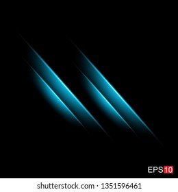 isolated cyan Rays with lens flare, Sun flare, flare on the black background. Transparent Vector Illustration