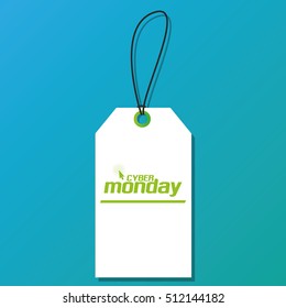 Isolated cyber monday label on a blue background, Vector illustration