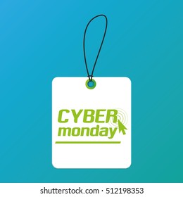 Isolated cyber monday label on a blue background, Vector illustration