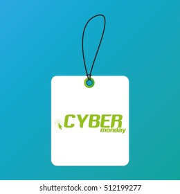 Isolated cyber monday label on a blue background, Vector illustration