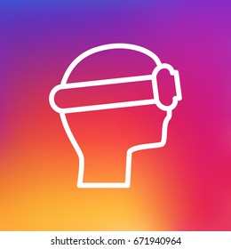 Isolated Cyberspace Outline Symbol On Clean Background. Vector Vr Helmet Element In Trendy Style.