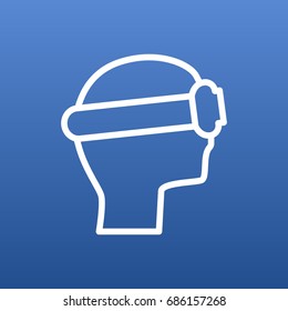 Isolated Cyberspace Outline Symbol On Clean Background. Vector Vr Helmet Element In Trendy Style.